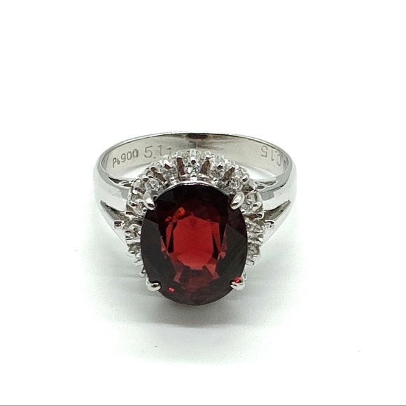 Jewelry Ring Garnet 5.11ct Platinum 1399052 - Picture 10 of 11